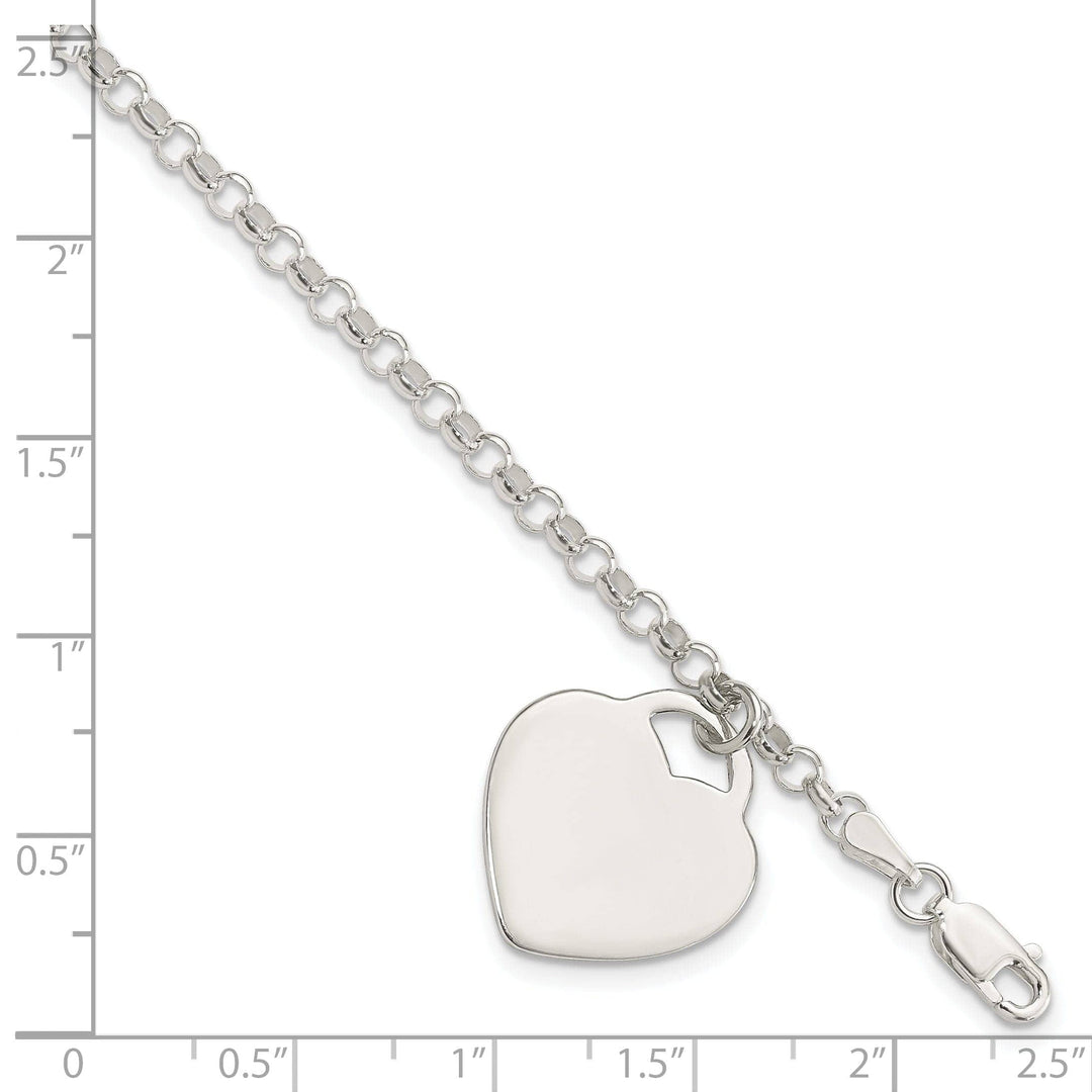 Lovely Rita's Bracelets Sterling Silver Heart Charm Bracelet