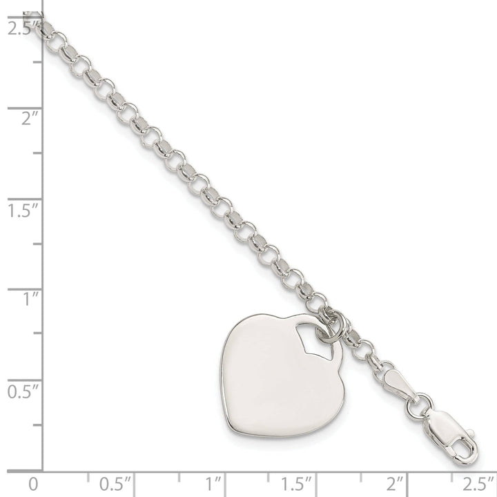 Lovely Rita's Bracelets Sterling Silver Heart Charm Bracelet