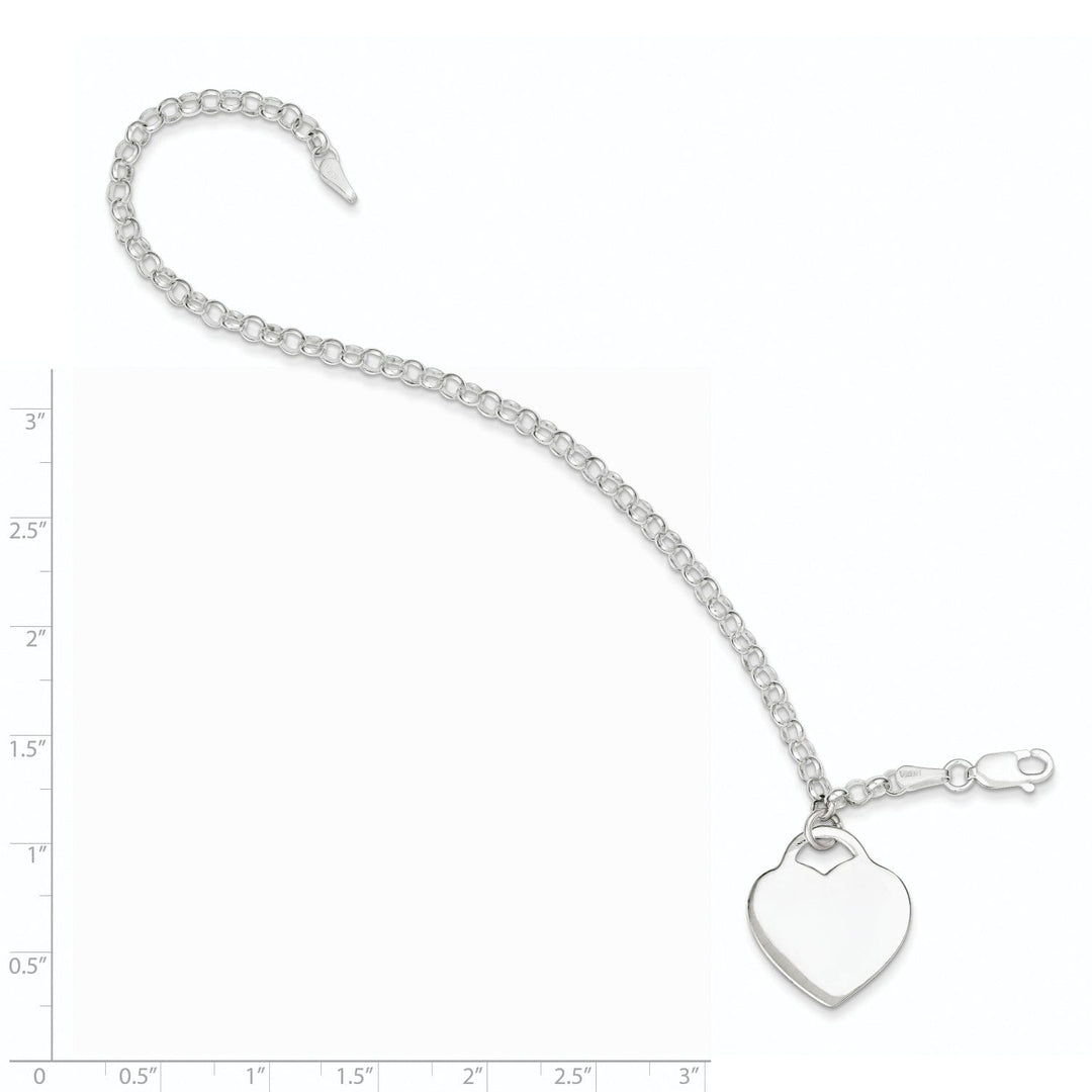 Lovely Rita's Bracelets Sterling Silver Heart Charm Bracelet