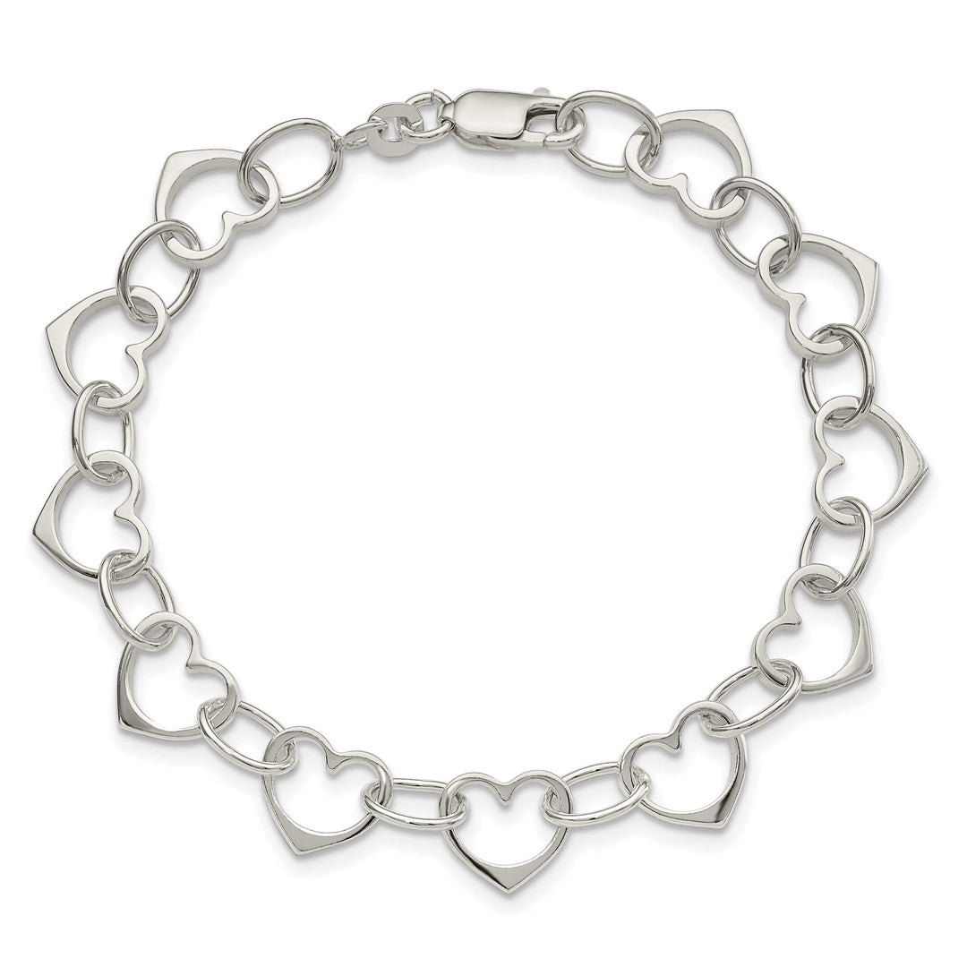 Lovely Rita's Bracelets Sterling Silver Heart Link Bracelet