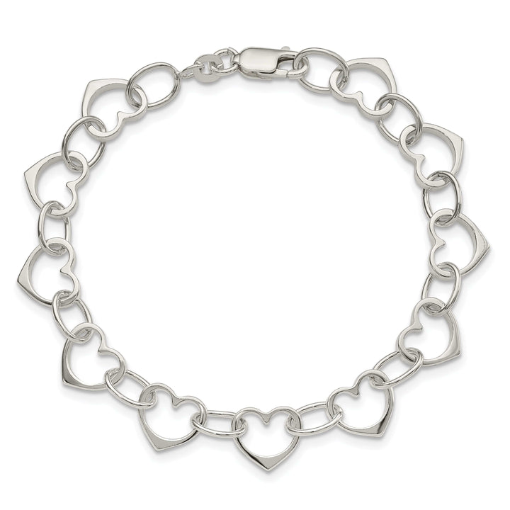 Lovely Rita's Bracelets Sterling Silver Heart Link Bracelet