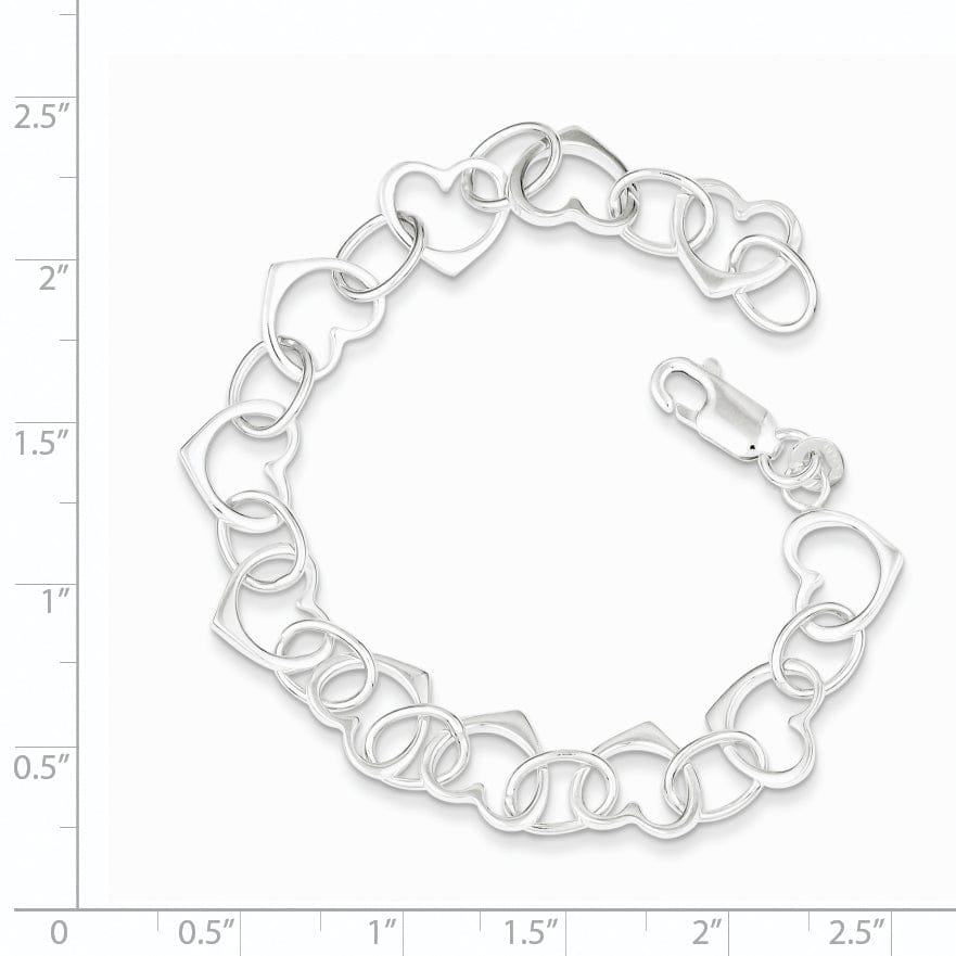 Lovely Rita's Bracelets Sterling Silver Heart Link Bracelet