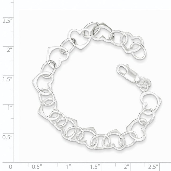 Lovely Rita's Bracelets Sterling Silver Heart Link Bracelet