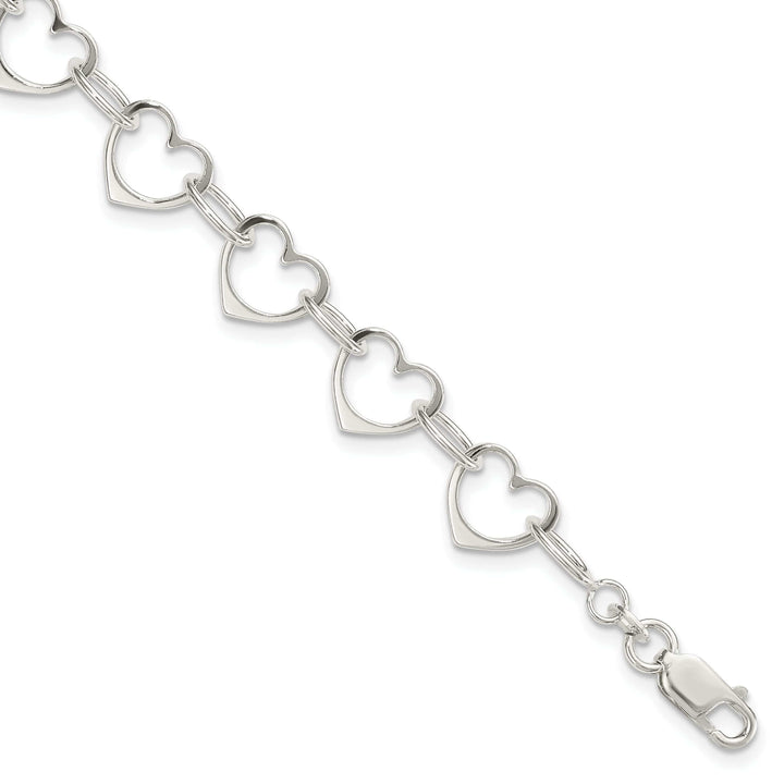 Lovely Rita's Bracelets Sterling Silver Heart Link Bracelet