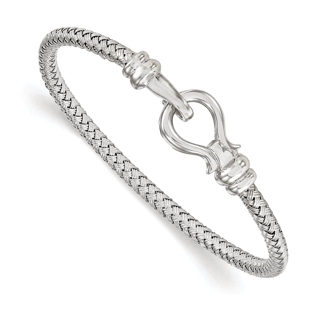 Lovely Rita's Bracelets Sterling Silver Hook Rhodium Plated Bangle