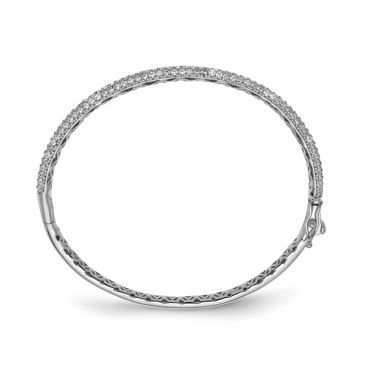 Sterling Shimmer Bracelets Sterling Silver Pave 175 Stone CZ Bangle