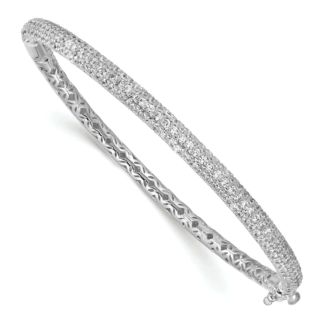 Sterling Shimmer Bracelets Sterling Silver Pave 175 Stone CZ Bangle
