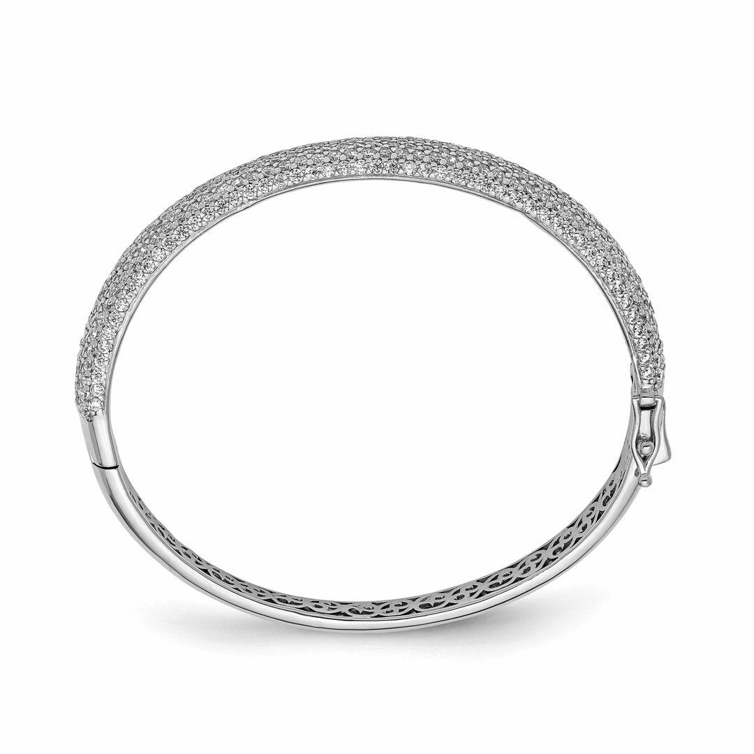 Sterling Shimmer Bracelets Sterling Silver Pave 384 Stone CZ Bangle