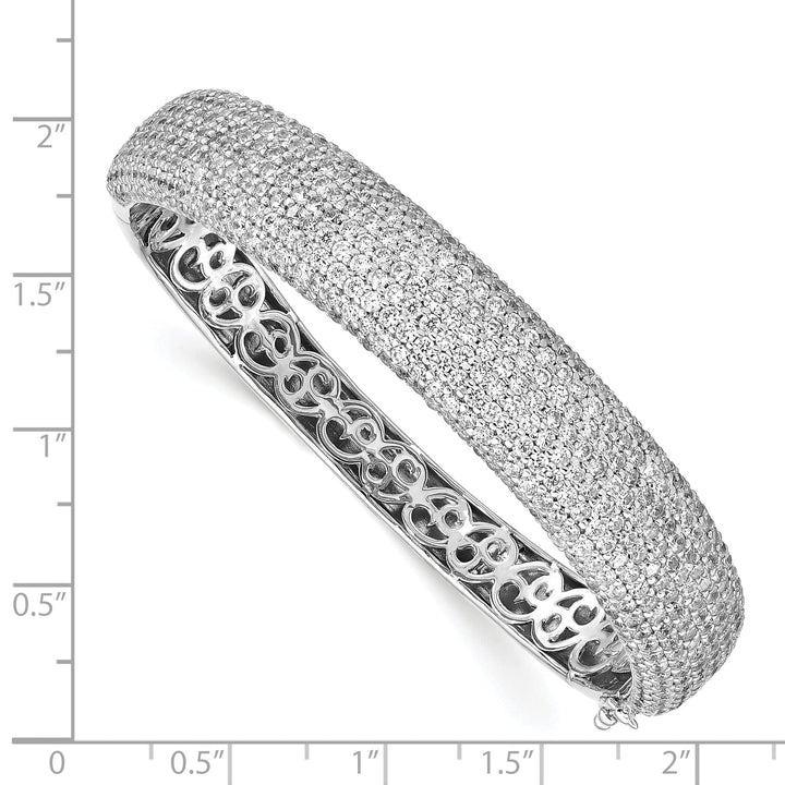 Sterling Shimmer Bracelets Sterling Silver Pave 504 Stone CZ Bangle