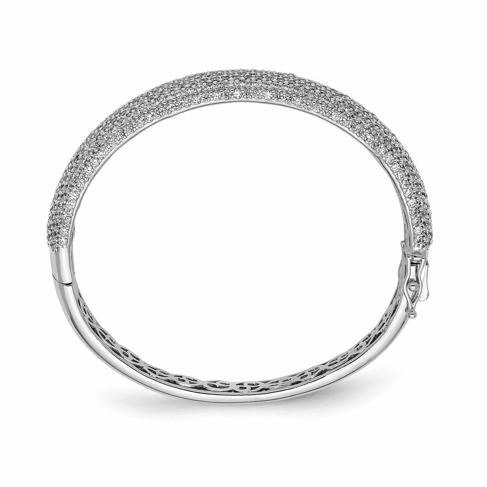 Sterling Shimmer Bracelets Sterling Silver Pave 504 Stone CZ Bangle
