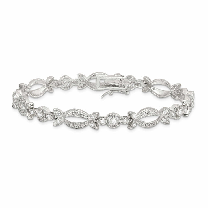 Lovely Rita's Bracelets Sterling Silver Polish Cubic Zirconia Bracelet