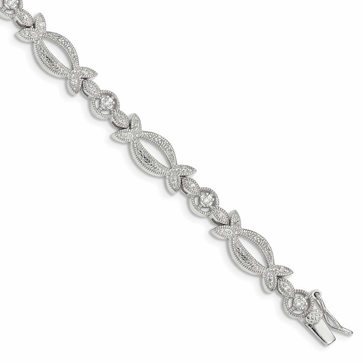 Lovely Rita's Bracelets Sterling Silver Polish Cubic Zirconia Bracelet