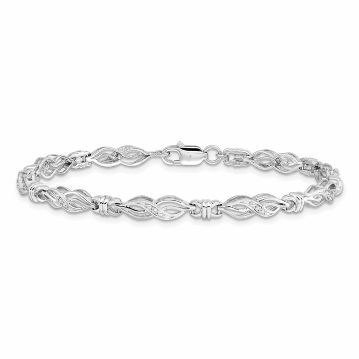 Lovely Rita's Bracelets Sterling Silver Polish Finish Diamond Bracelet