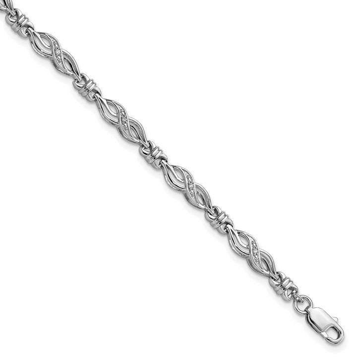 Lovely Rita's Bracelets Sterling Silver Polish Finish Diamond Bracelet