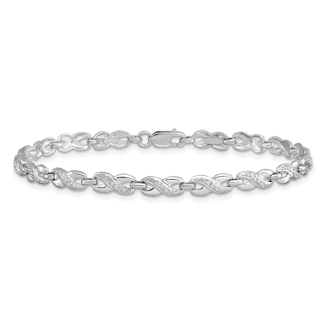 Lovely Rita's Bracelets Sterling Silver Polish Finish Diamond Bracelet