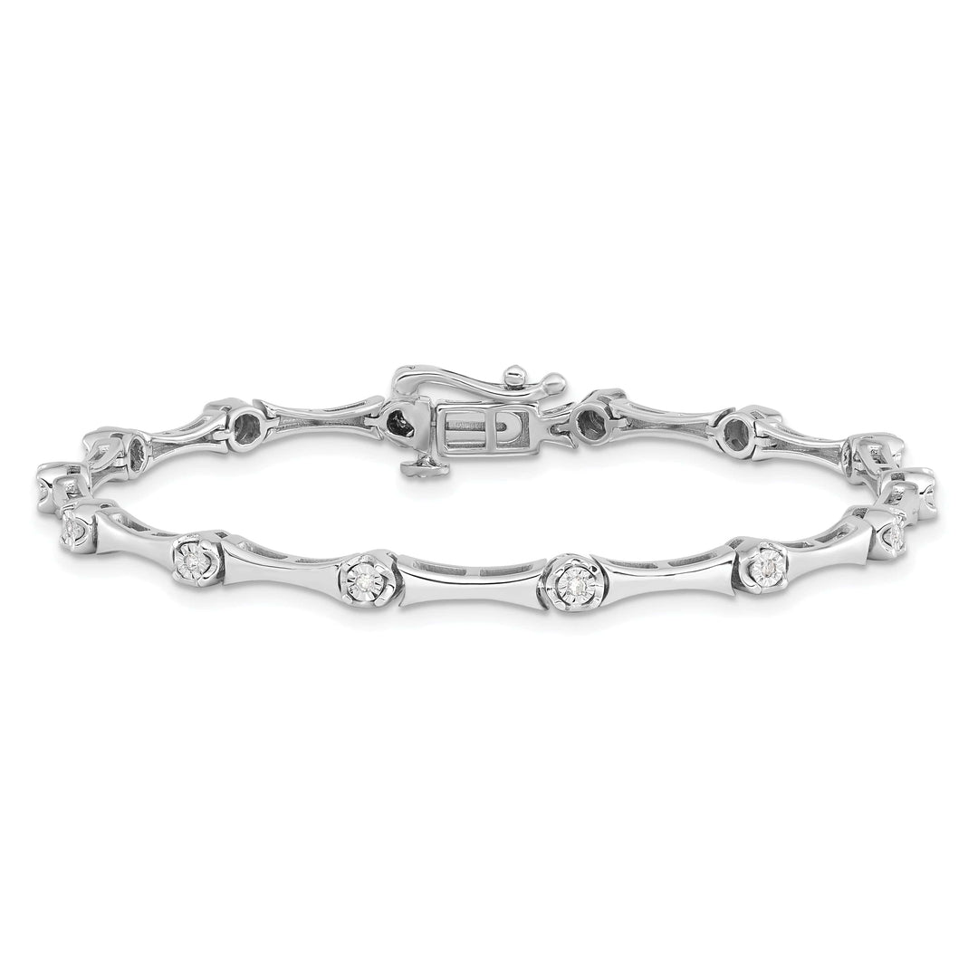 Lovely Rita's Bracelets Sterling Silver Polish Finish Diamond Bracelet
