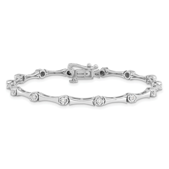 Lovely Rita's Bracelets Sterling Silver Polish Finish Diamond Bracelet