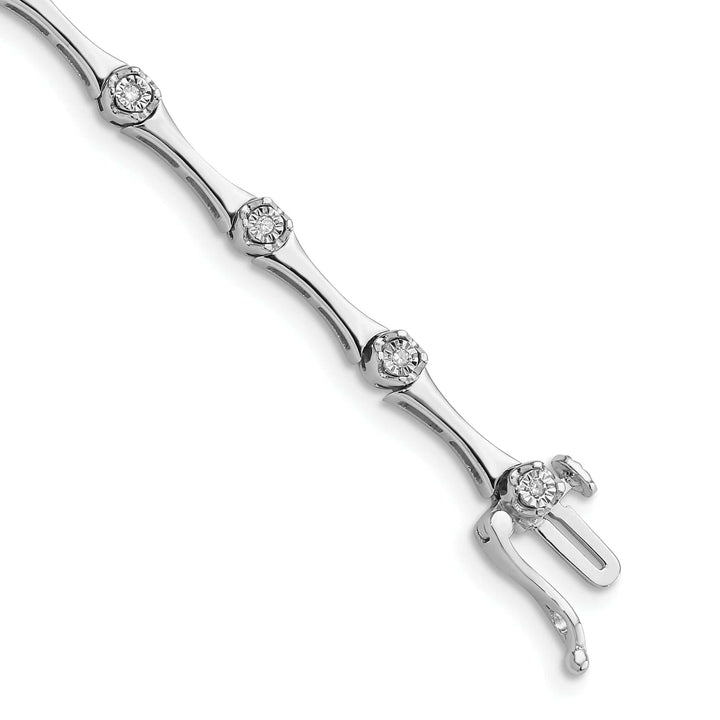Lovely Rita's Bracelets Sterling Silver Polish Finish Diamond Bracelet