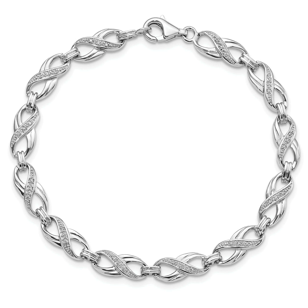 Lovely Rita's Bracelets Sterling Silver Polish Finish Diamond Bracelet