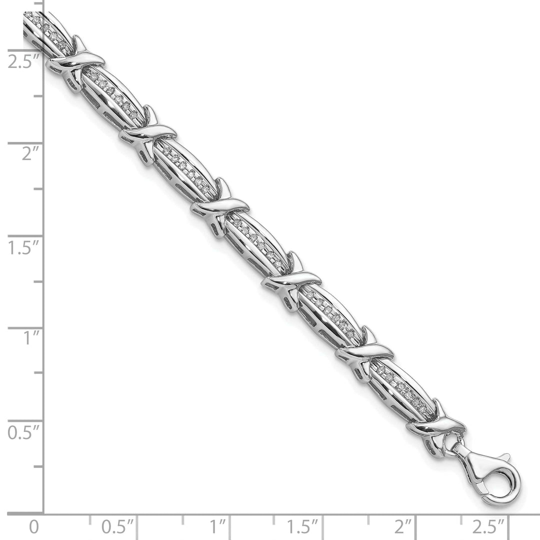 Lovely Rita's Bracelets Sterling Silver Polish Finish Diamond Bracelet