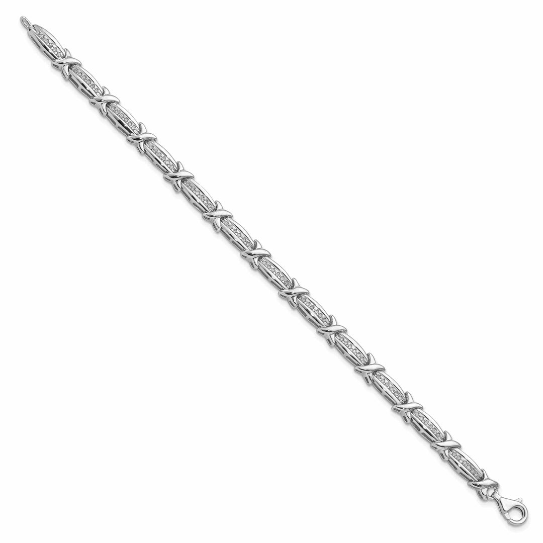 Lovely Rita's Bracelets Sterling Silver Polish Finish Diamond Bracelet