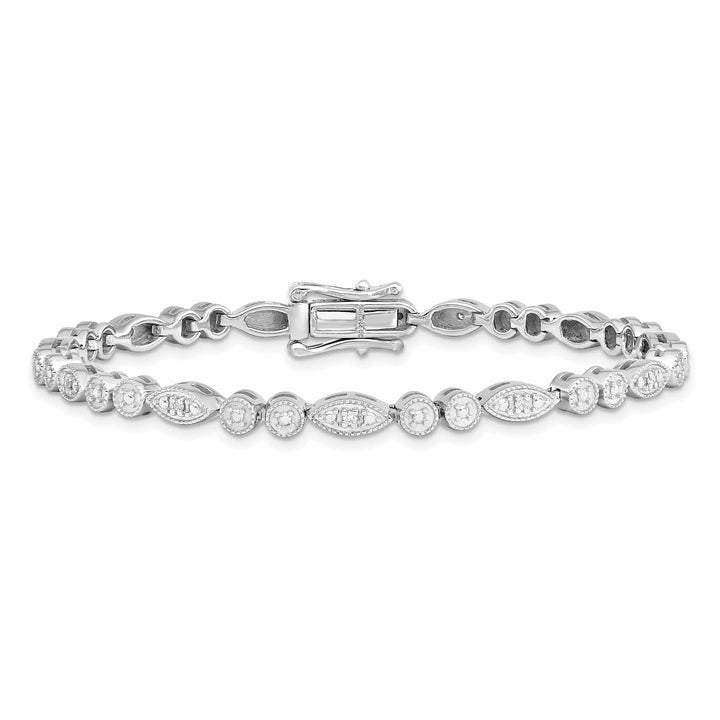 Lovely Rita's Bracelets Sterling Silver Polish Finish Diamond Bracelet
