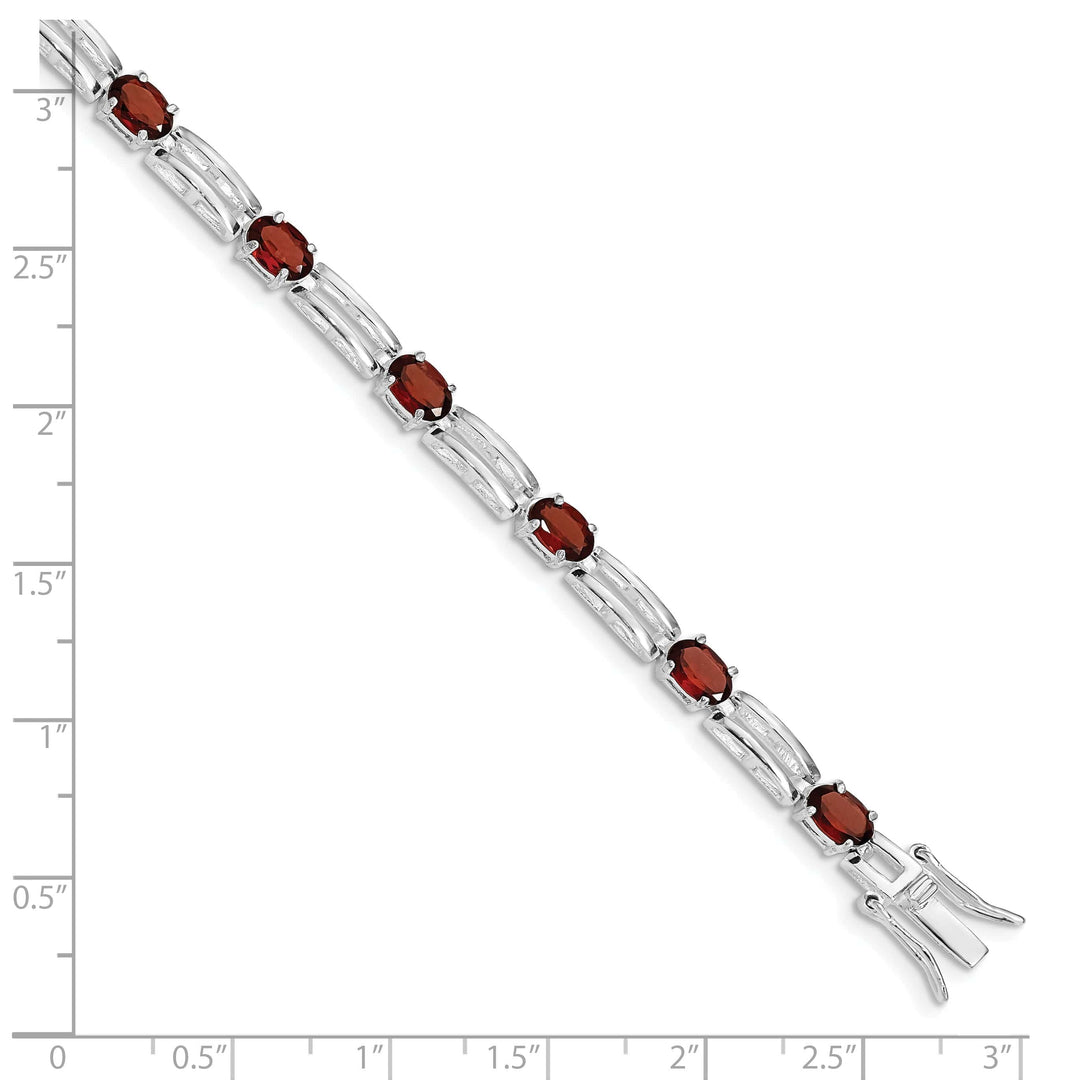 Lovely Rita's Bracelets Sterling Silver Polish Finish Garnet Bracelet
