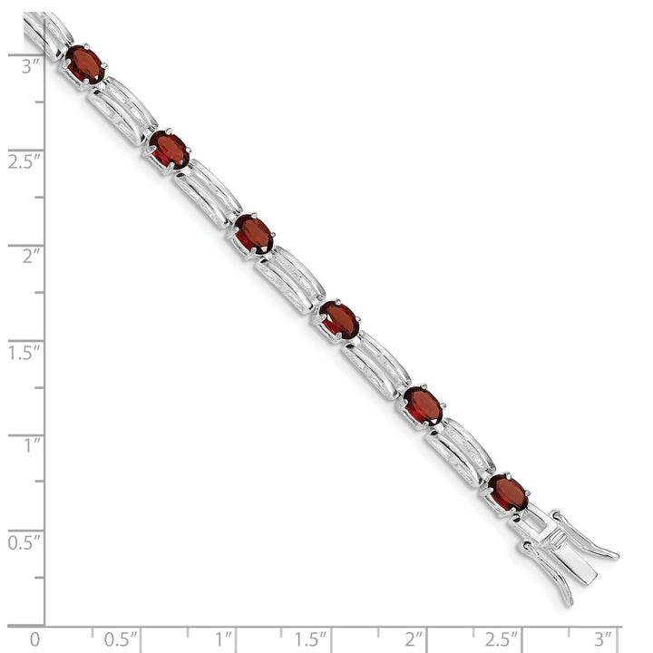 Lovely Rita's Bracelets Sterling Silver Polish Finish Garnet Bracelet