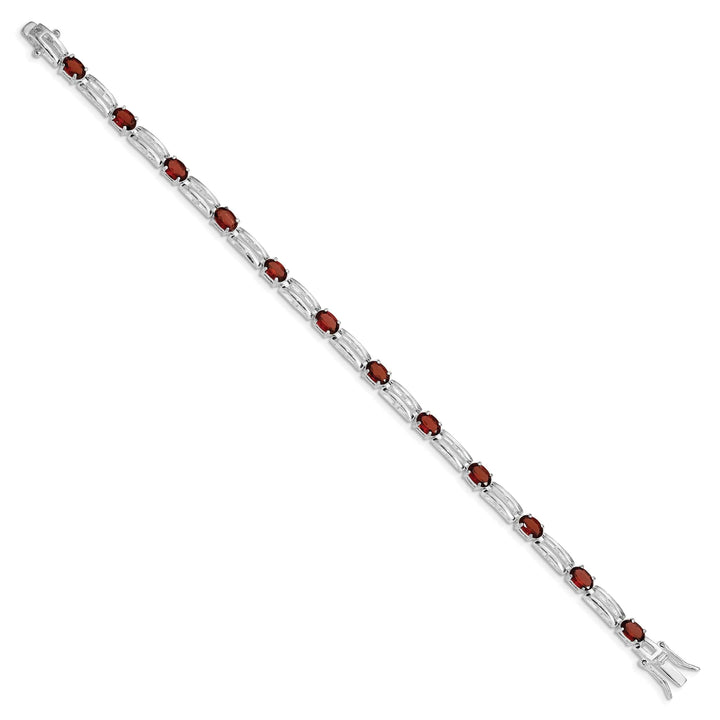 Lovely Rita's Bracelets Sterling Silver Polish Finish Garnet Bracelet