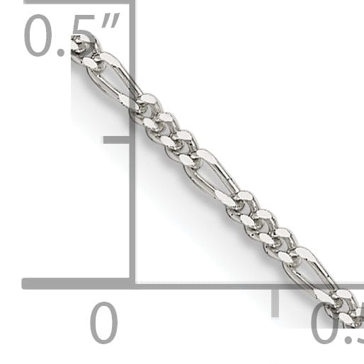 Lovely Rita's Bracelets Sterling Silver Polished 1.5-mm Figaro Chain