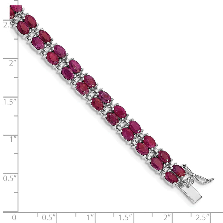 Lovely Rita's Bracelets Sterling Silver Polished Rhodium Ruby Bracelet
