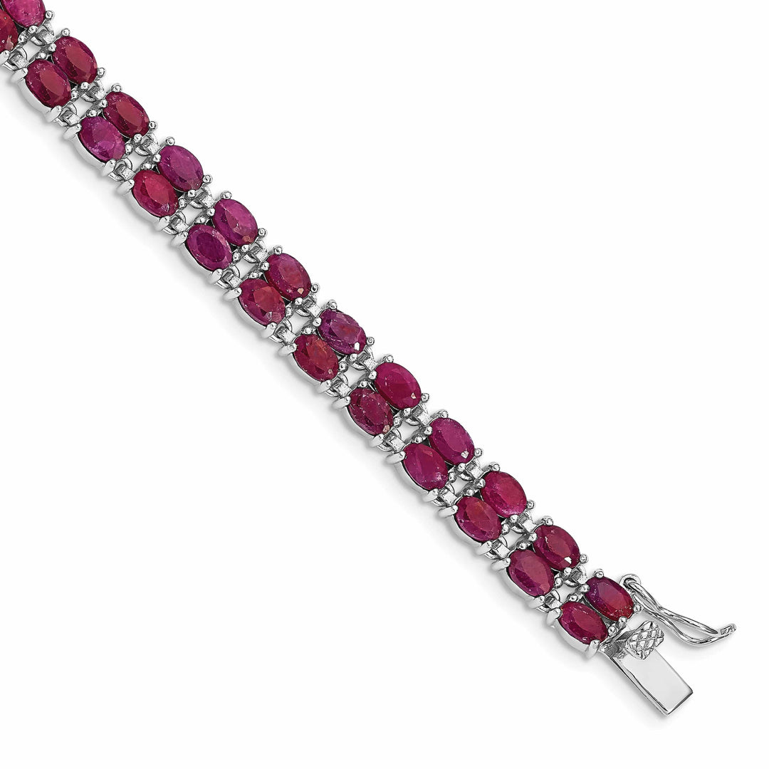 Lovely Rita's Bracelets Sterling Silver Polished Rhodium Ruby Bracelet