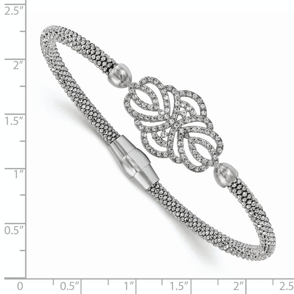 Lovely Rita's Bracelets Sterling Silver Polished Textured C.Z Bracelet