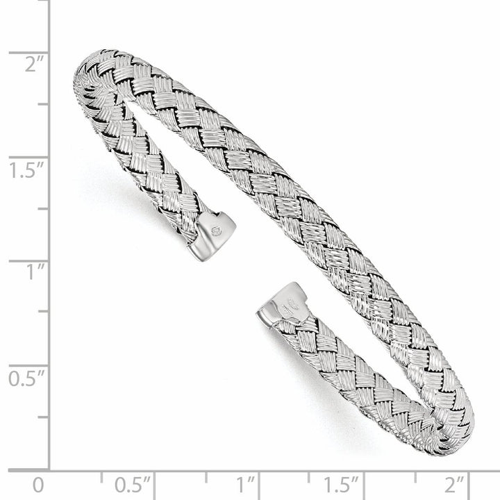Lovely Rita's Bracelets Sterling Silver Polished Woven Cuff Bangle