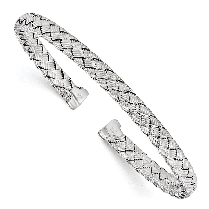 Lovely Rita's Bracelets Sterling Silver Polished Woven Cuff Bangle
