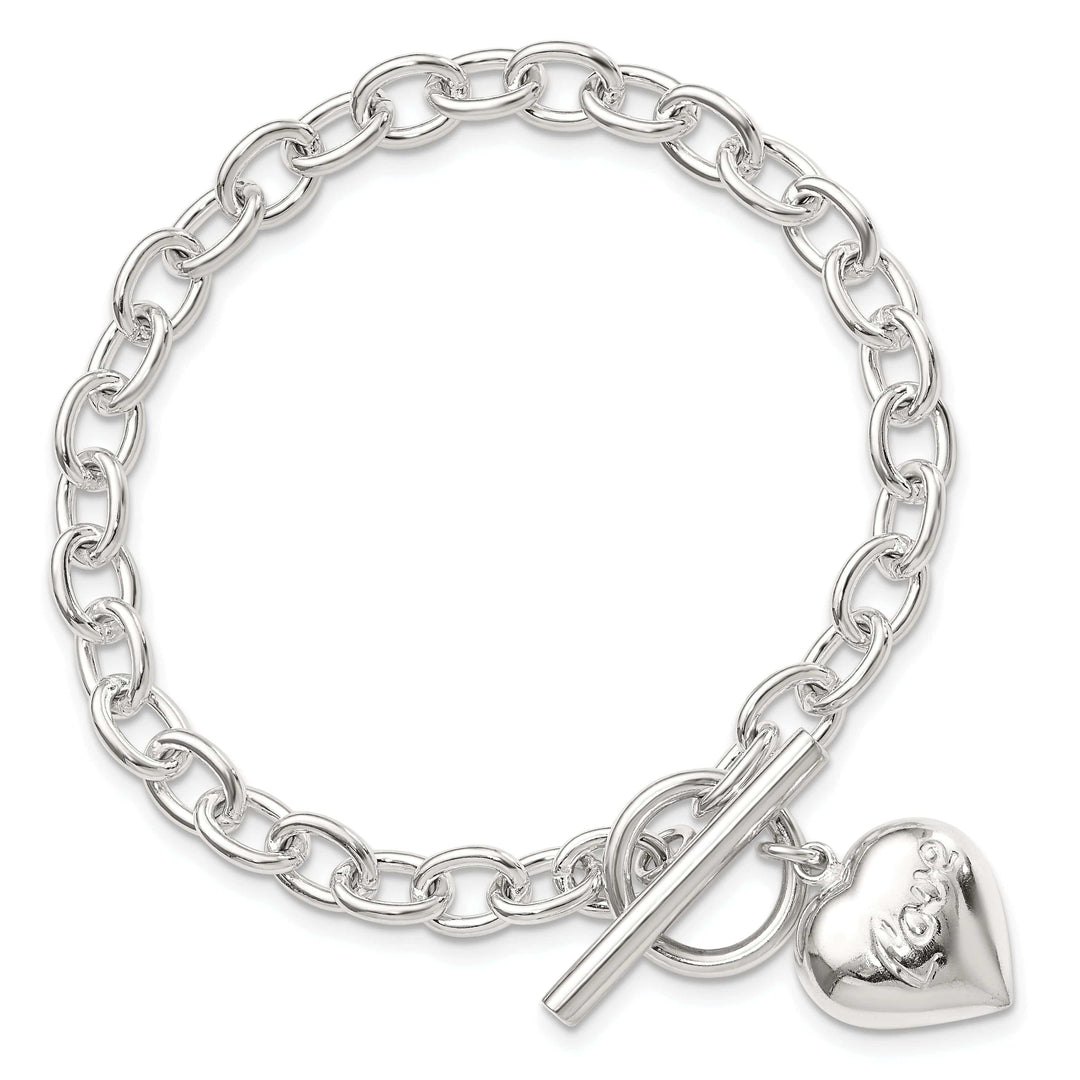 Lovely Rita's Bracelets Sterling Silver Puffed Heart Charm Bracelet