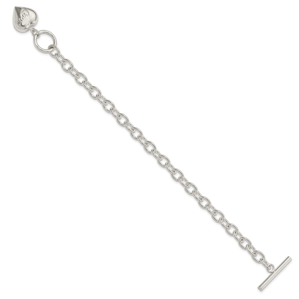 Lovely Rita's Bracelets Sterling Silver Puffed Heart Charm Bracelet