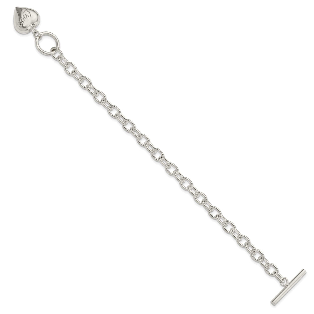 Lovely Rita's Bracelets Sterling Silver Puffed Heart Charm Bracelet