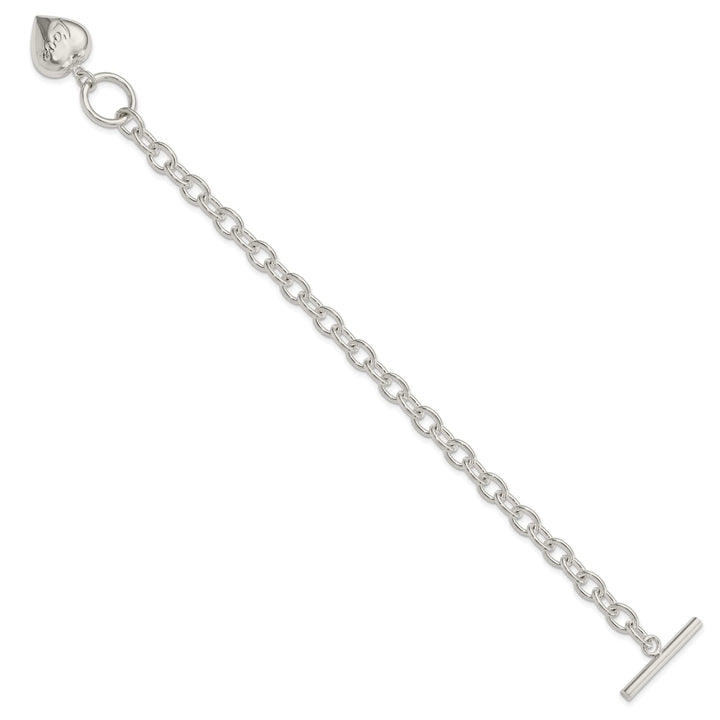 Lovely Rita's Bracelets Sterling Silver Puffed Heart Charm Bracelet