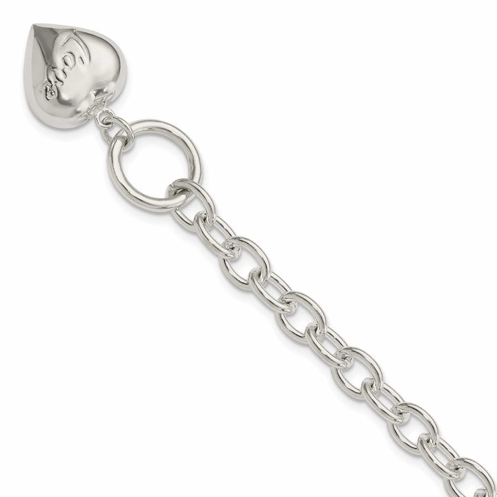 Lovely Rita's Bracelets Sterling Silver Puffed Heart Charm Bracelet