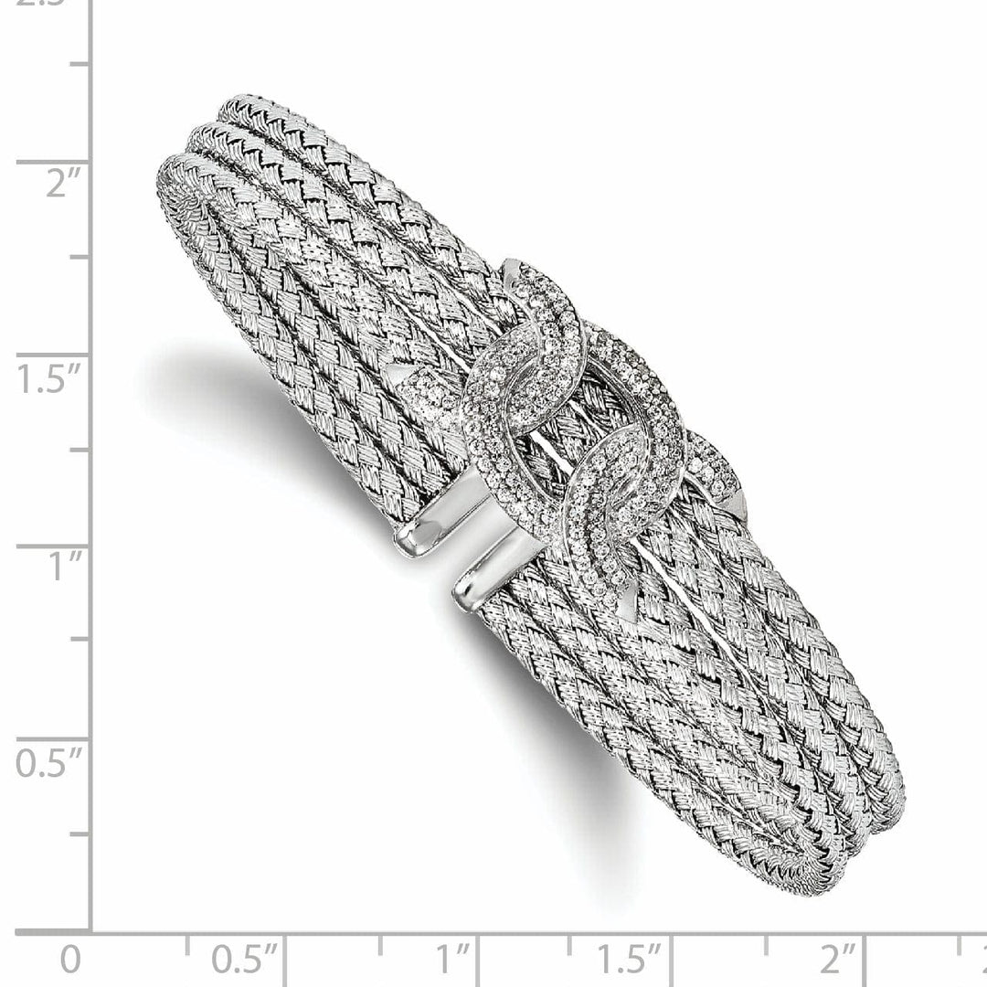 Lovely Rita's Bracelets Sterling Silver Rhodium-plated C.Z Woven Cuff