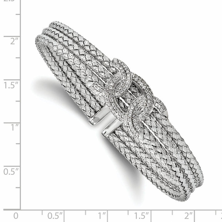 Lovely Rita's Bracelets Sterling Silver Rhodium-plated C.Z Woven Cuff