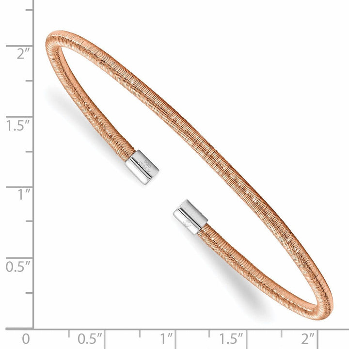 Lovely Rita's Bracelets Sterling Silver Rose Gold Cuff Bangle