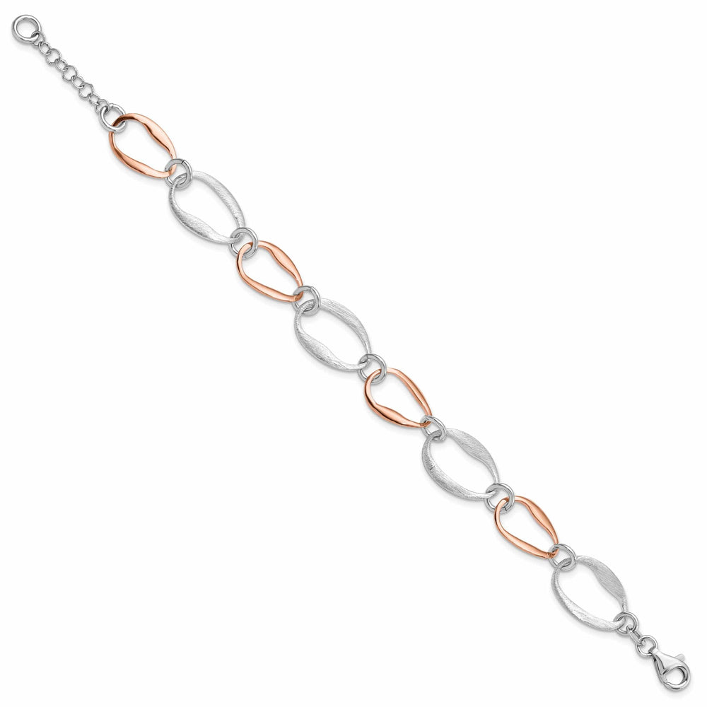 Lovely Rita's Bracelets Sterling Silver Rose Gold-plated Link Bracelet