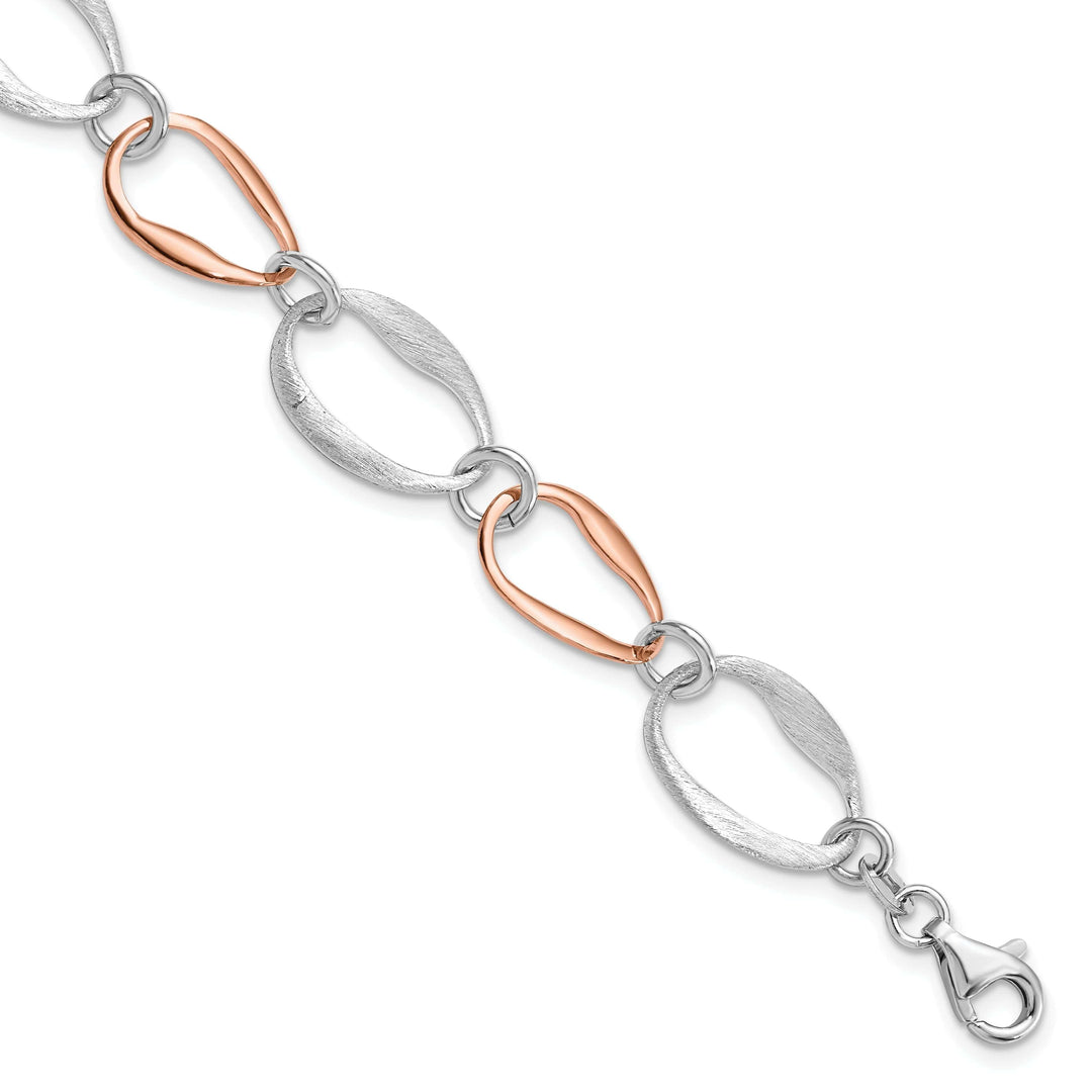 Lovely Rita's Bracelets Sterling Silver Rose Gold-plated Link Bracelet