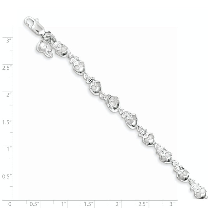 Lovely Rita's Bracelets Sterling Silver Skull Bracelet Lobster Clasp