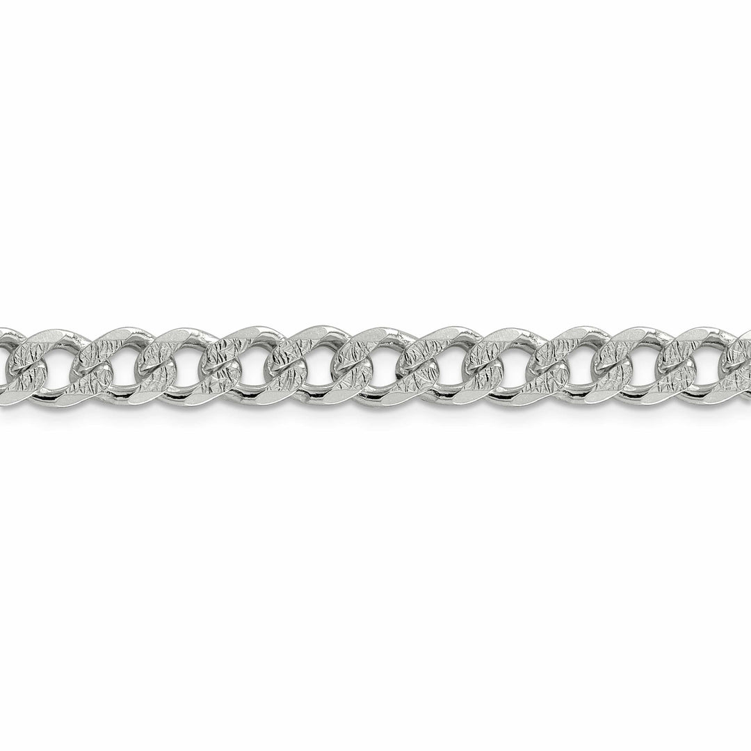 Lovely Rita's Bracelets Sterling Silver Solid Pave Link Curb Chain 7.5 MM Wide