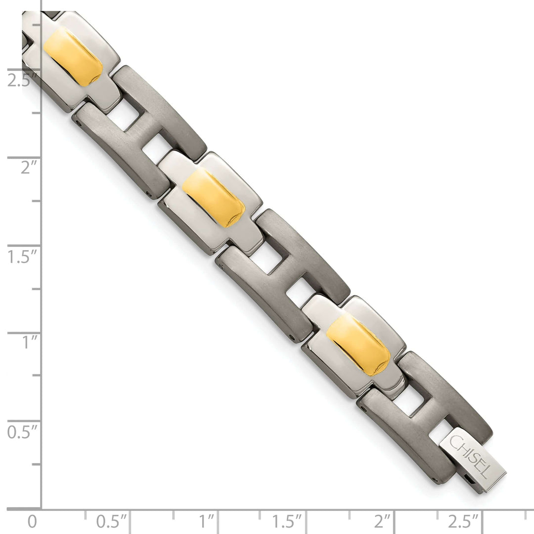 Chisel Bracelets Titanium 24k Gold Plating Hypoallergenic Bracelet