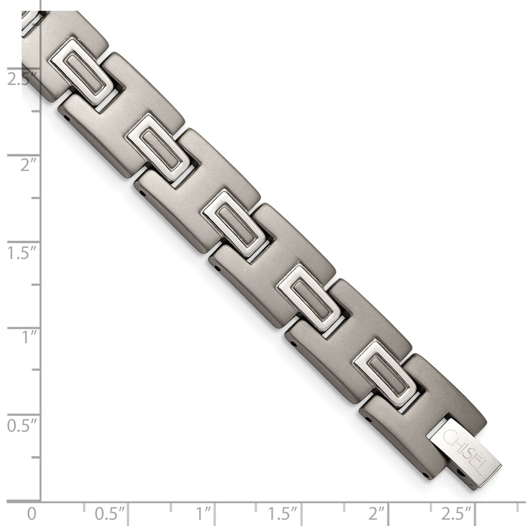 Chisel Bracelets Titanium Brushed Polished Hypoallergenic Bracelet