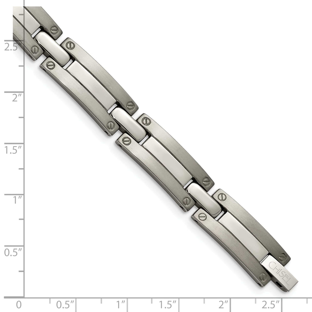 Chisel Bracelets Titanium Brushed Polished Hypoallergenic Bracelet